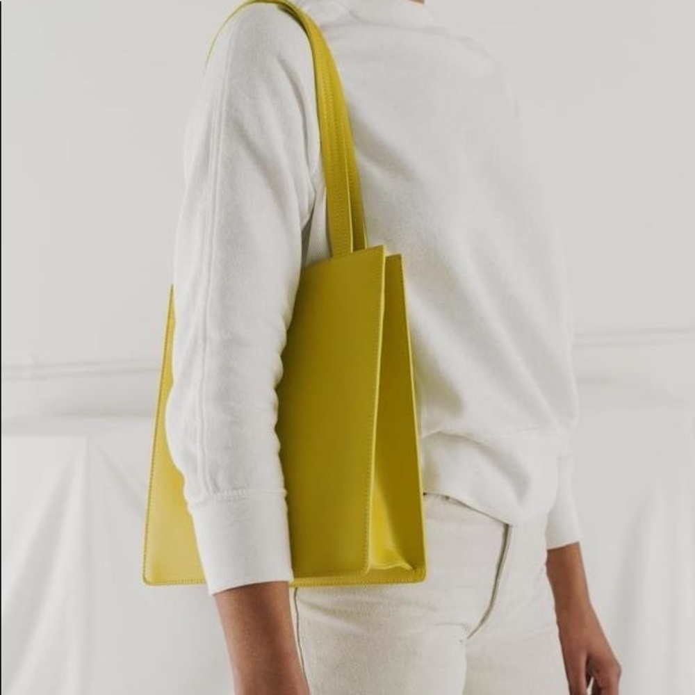 [Used once] Baggu Citron Medium Leather Retail Tote